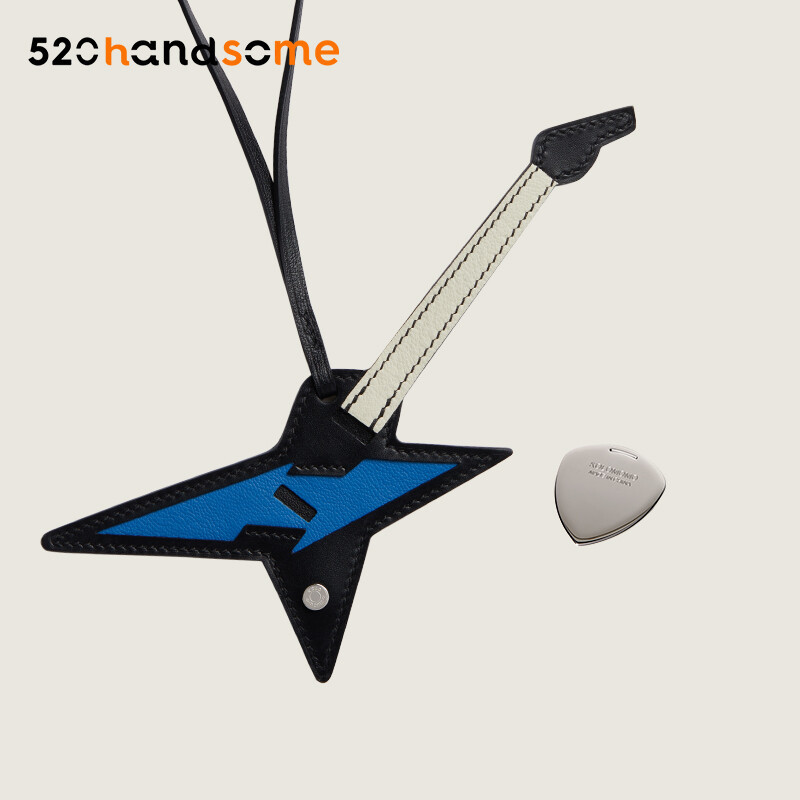 【Kolomomo Brand】Suitable for Bag Charms Imported Genuine Leather Rock Mixed Leather Pendant Car Hanging Decoration with Stainless Steel Pick