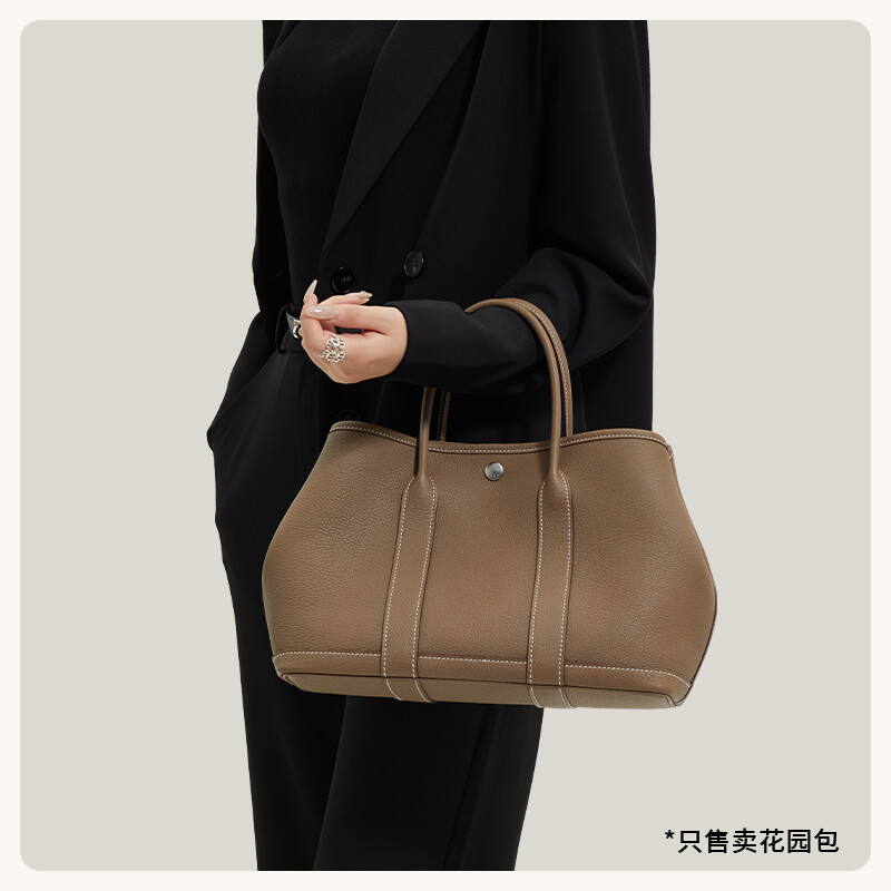 【Kolomomo Brand】 Handmade Wax Thread Genuine Leather Garden Party 23 30 36 Large Capacity Women's Bag Garden Bag 