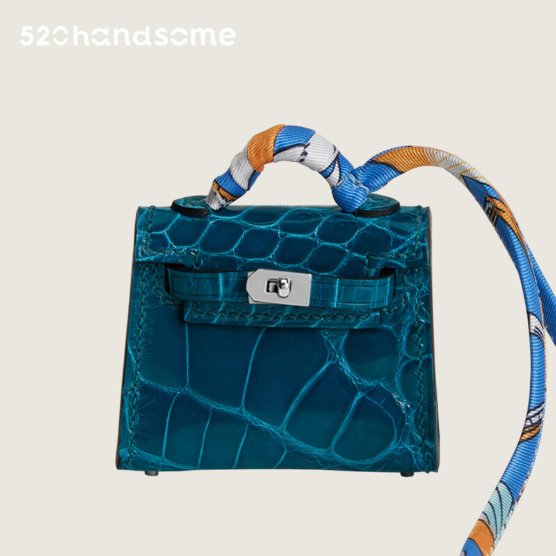 【Kolomomo Brand】 Pendant Mini Kelly * Twilly Bag Small Pendant Imported Crocodile Skin Hand-Stitched Pendant 