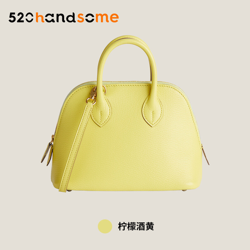 【Kolomomo Brand】 Handmade Stitching Imported Eve Leather Goat Skin Bolide Mini Bowling Bag