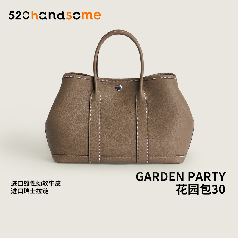 【Kolomomo Brand】 Handmade Wax Thread Genuine Leather Garden Party 23 30 36 Large Capacity Women's Bag Garden Bag 
