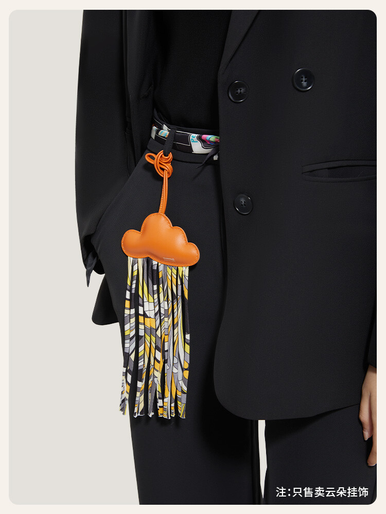 【Kolomomo Brand】 Handmade Genuine Leather Hanging Ornament Car Hanging Decoration Cloud * Twilly Bag Pendant