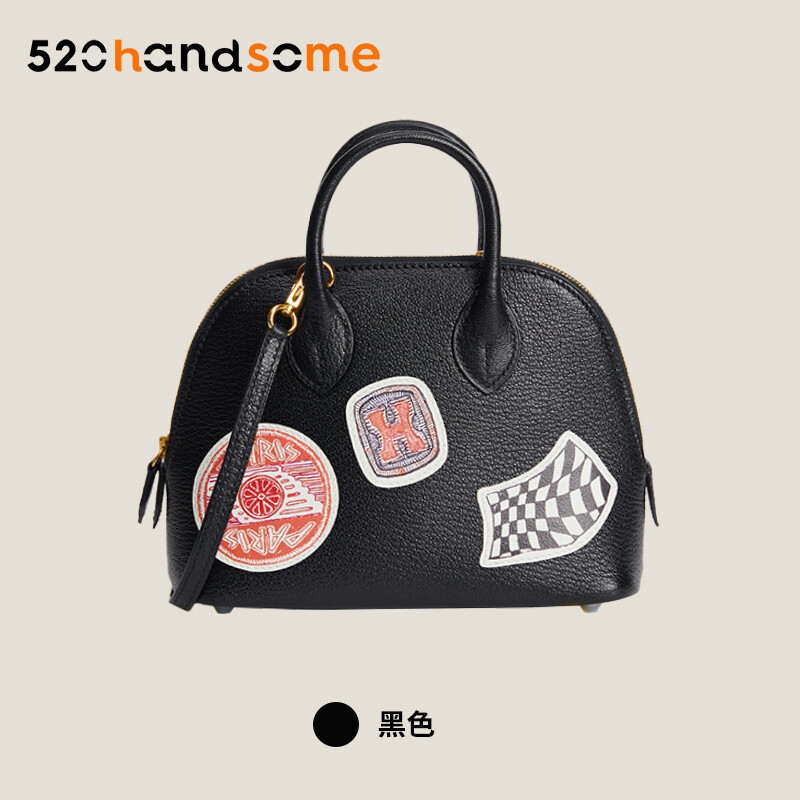  【Kolomomo Brand】 Handmade Stitching Imported Eve Leather Goat Skin Bolide Mini  Bowling Bag 