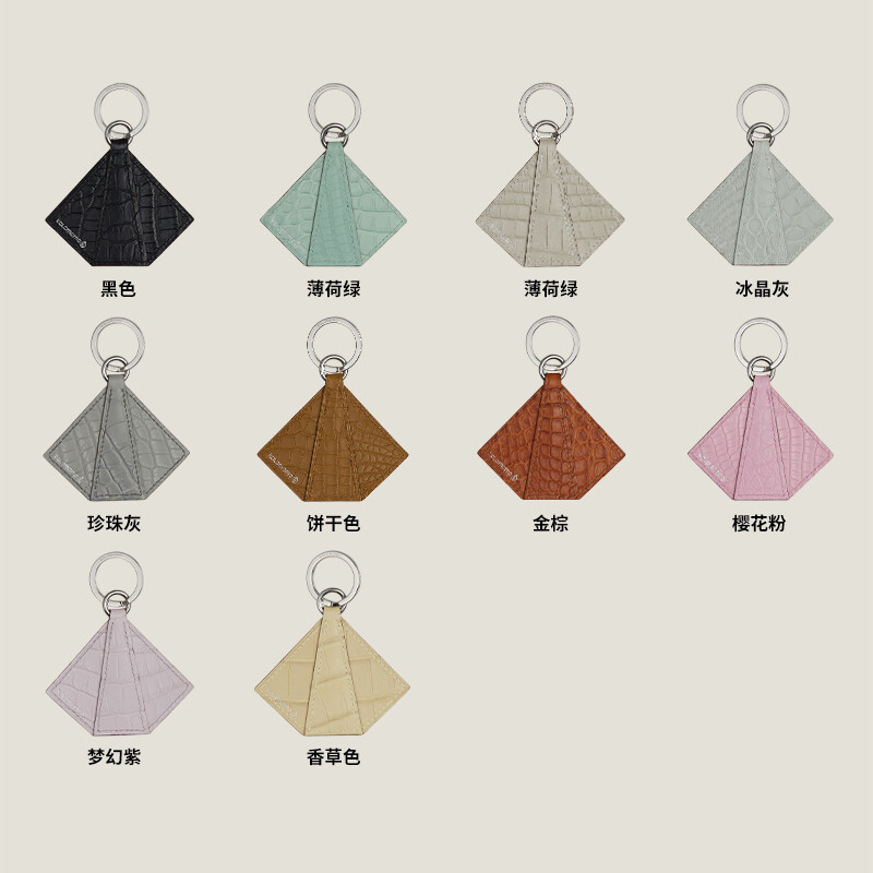 【Kolomomo Brand】 Handmade Imported Genuine Leather Crocodile Skin Reinforced Corner Keychain Pendant Decoration