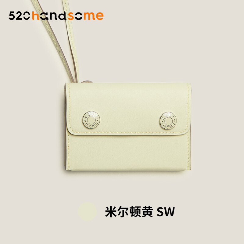 【Kolomomo Brand】Handmade Wax Thread Stitching Enamel Buckle Snap Card Holder Coin Purse Pendant 