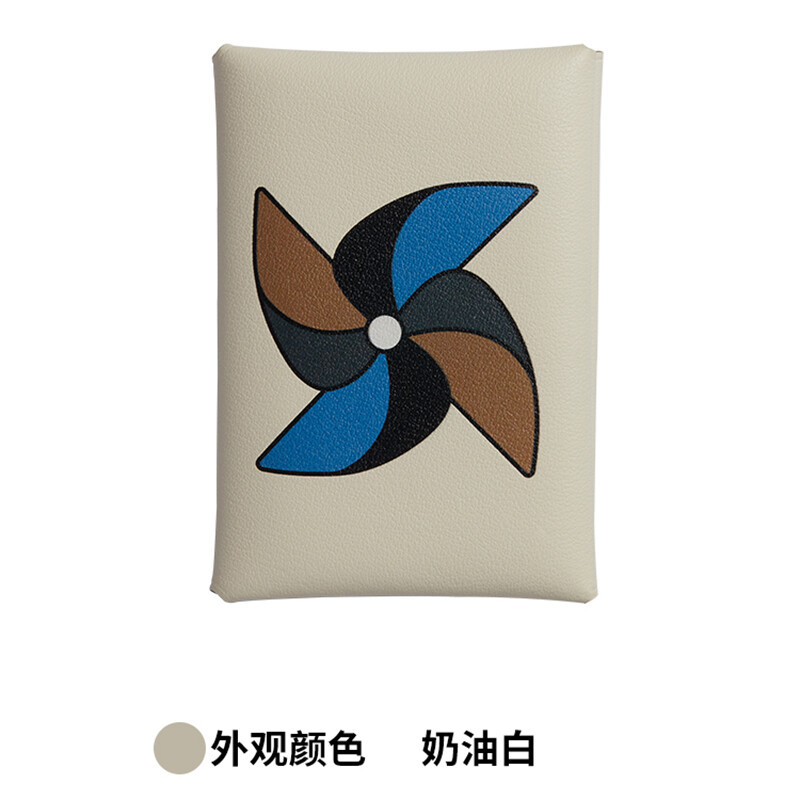 Calvi Handmade Stitched Hand-Painted Goat Leather Bag Coin Purse Card Holder Multiple Colors Available · H002G/Cream White/Double-Headed Horse