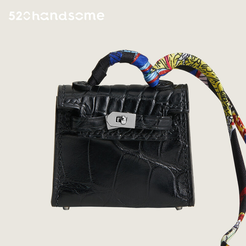 【Kolomomo Brand】 Pendant Mini Kelly * Twilly Bag Small Pendant Imported Crocodile Skin Hand-Stitched Pendant 
