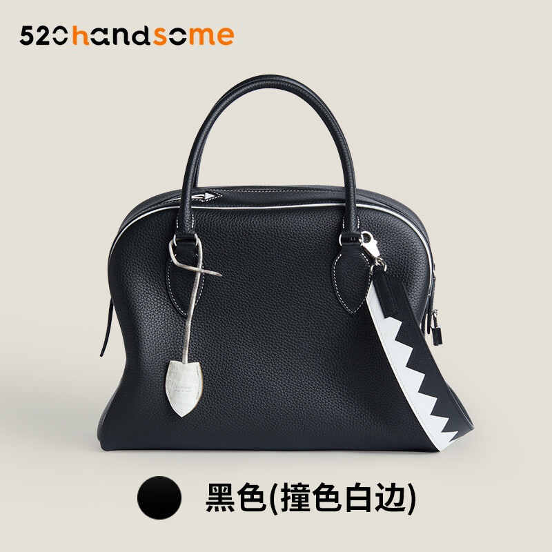 【Kolomomo Brand】 Handmade Genuine Leather Bolide Crossbody Underarm Bag Handbag Versatile Commuter Bowling Bag 