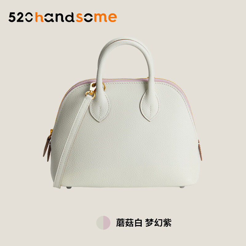 【Kolomomo Brand】 Handmade Stitching Imported Eve Leather Goat Skin Bolide Mini Bowling Bag