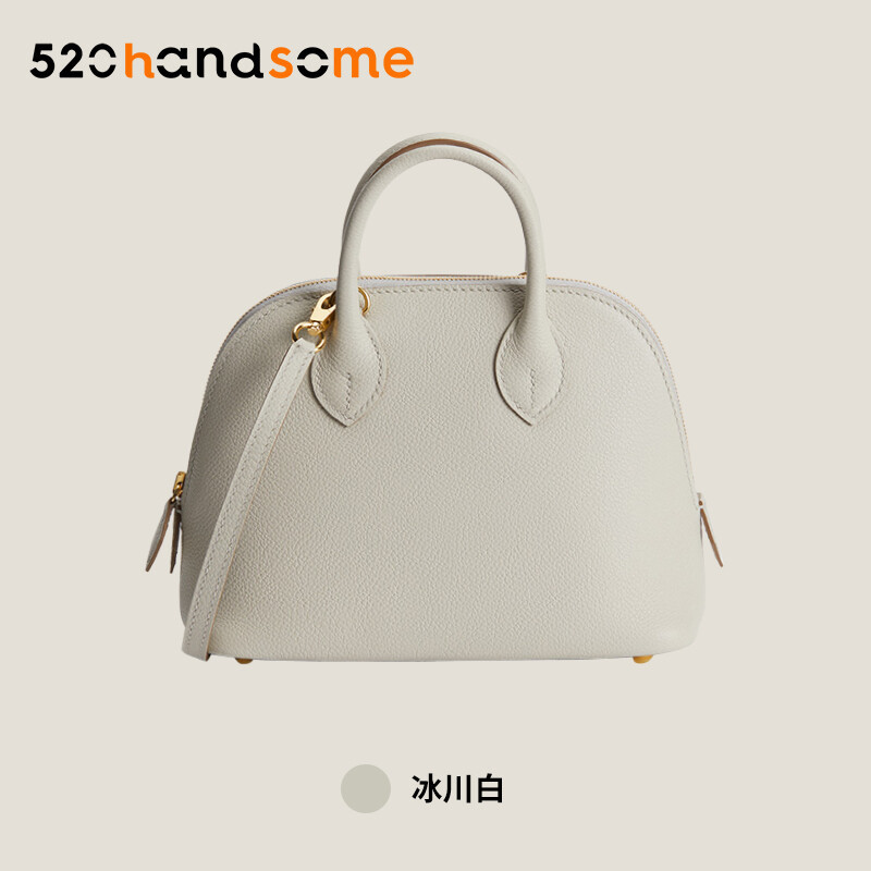 【Kolomomo Brand】 Handmade Stitching Imported Eve Leather Goat Skin Bolide Mini Bowling Bag