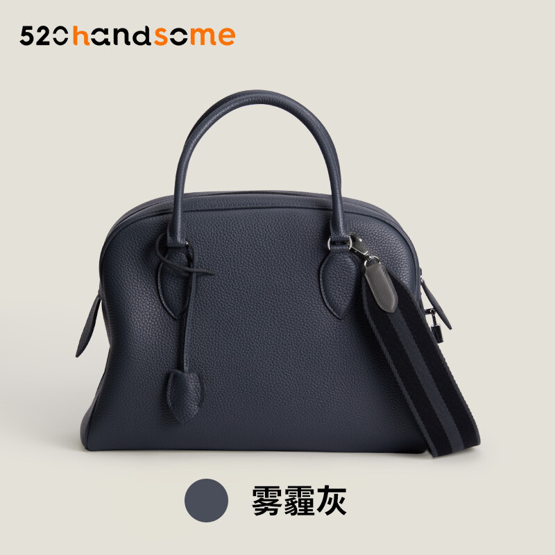 【Kolomomo Brand】 Handmade Genuine Leather Bolide Crossbody Underarm Bag Handbag Versatile Commuter Bowling Bag