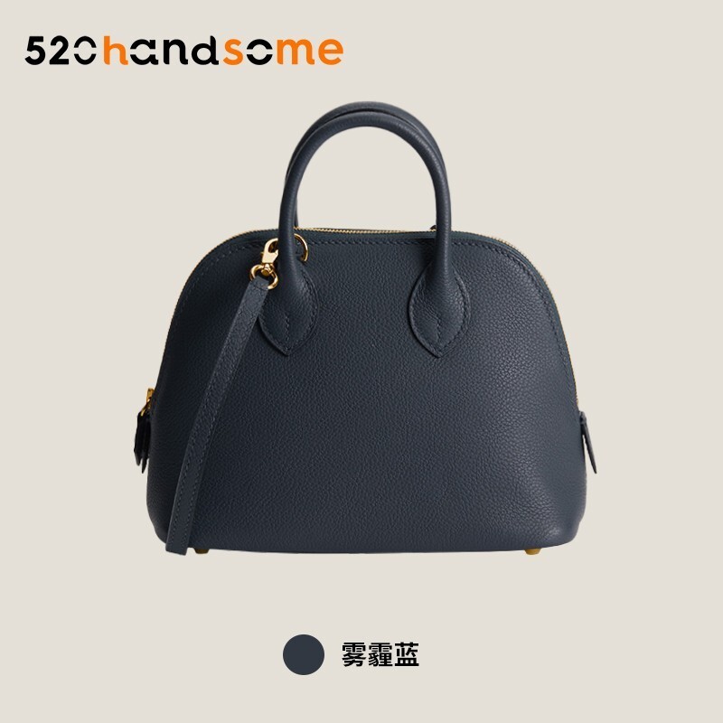 【Kolomomo Brand】 Handmade Stitching Imported Eve Leather Goat Skin Bolide Mini Bowling Bag