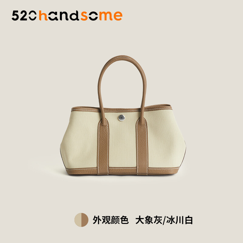 【Kolomomo Brand】 Handmade Wax Thread Canvas Garden Party Large Capacity Women's Bag Garden Bag Shoulder Handbag 