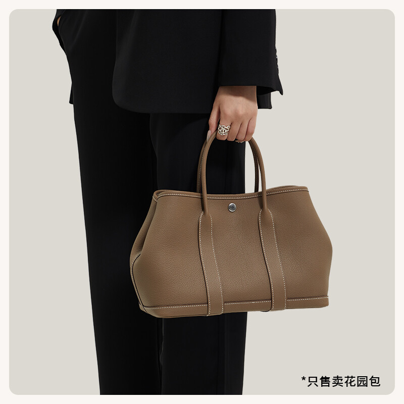 【Kolomomo Brand】 Handmade Wax Thread Genuine Leather Garden Party 23 30 36 Large Capacity Women's Bag Garden Bag