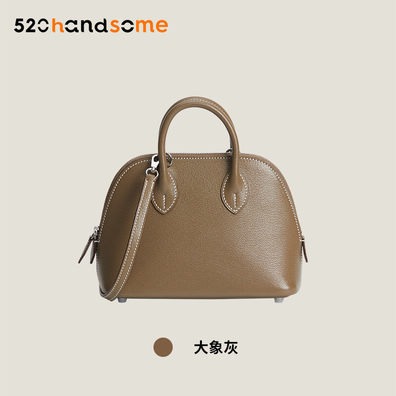 【Kolomomo Brand】 Handmade Stitching Imported Eve Leather Goat Skin Bolide Mini Bowling Bag
