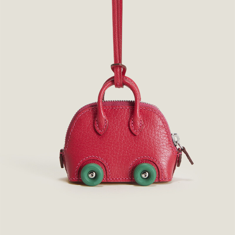 【Kolomomo Brand】Bowling Ball Pendant BOLIDE ON WHEELS CHARM · BLQ Small Pendant/Electric Blue BOX Leather * Classic Orange (Wheels)