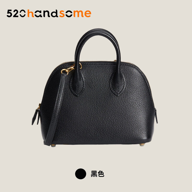 【Kolomomo Brand】 Handmade Stitching Imported Eve Leather Goat Skin Bolide Mini Bowling Bag