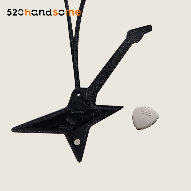 【Kolomomo Brand】Suitable for Bag Charms Imported Genuine Leather Rock Mixed Leather Pendant Car Hanging Decoration with Stainless Steel Pick