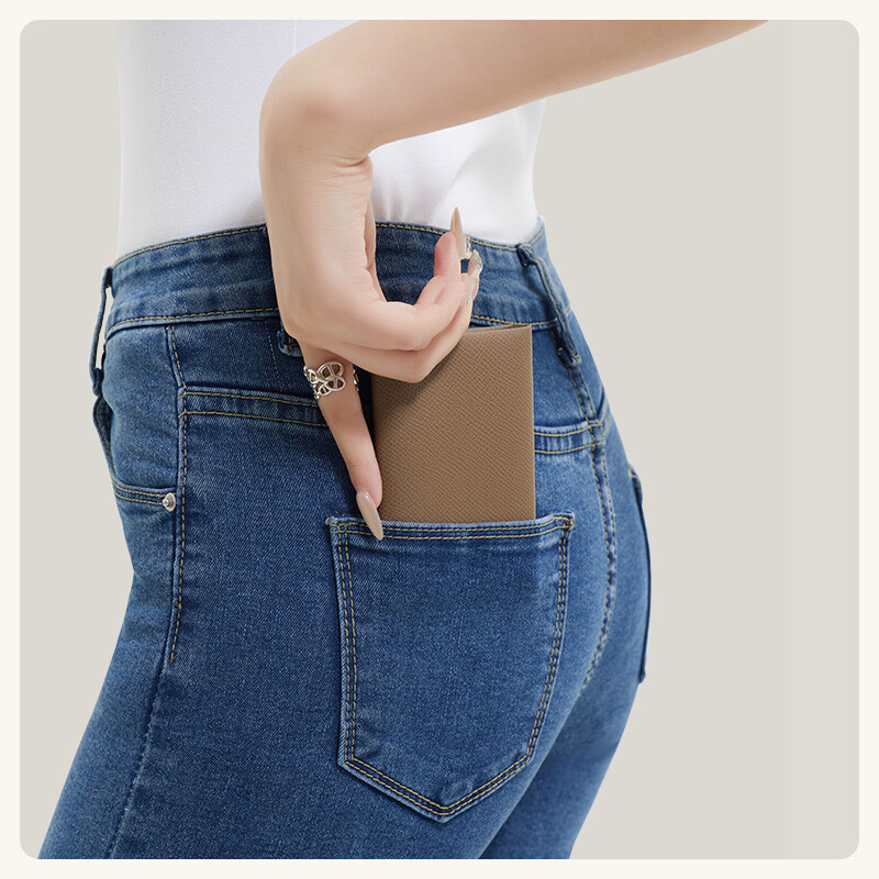 Applicable to H Calvi Solid Color Multi-Color Optional Handmade Hand-Stitched Goat Leather Bag Coin Purse Card Holder · Lemon Yellow (EP) Lining Minium Orange (EP)