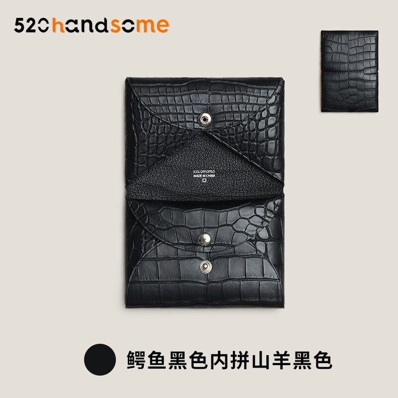 Applicable to H Calvi Solid Color Multi-Color Optional Handmade Hand-Stitched Goat Leather Bag Coin Purse Card Holder · Lemon Yellow (EP) Lining Minium Orange (EP)