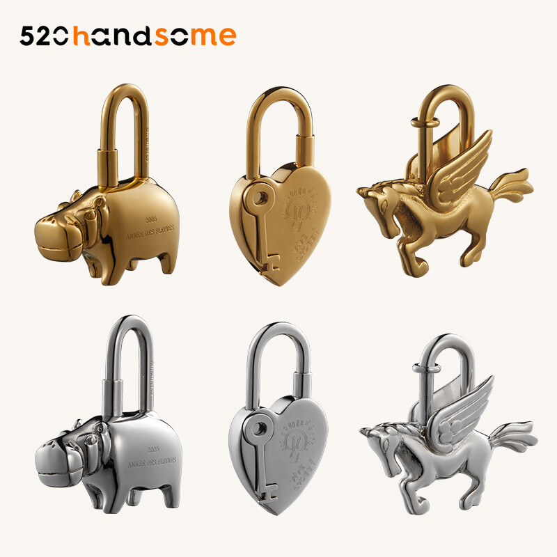 【Kolomomo Brand】Animal Lock Pendant Hippo Pegasus Rotating Pegasus Elephant Love Lock Head Platinum Kelly Vegetable Basket Ornaments 