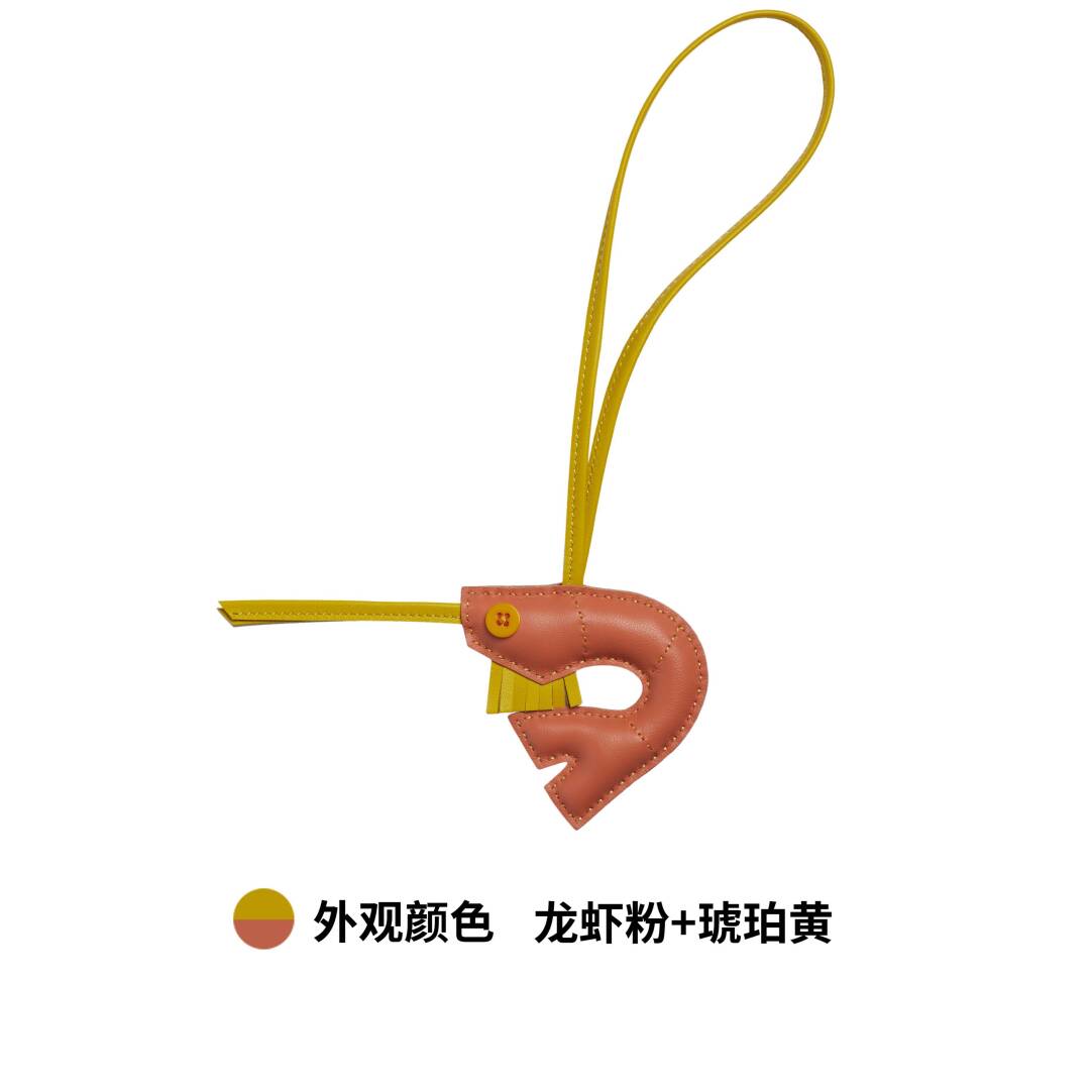 【Kolomomo Brand】 Small Shrimp Handmade Sewn Pendant Sheepskin Hanging Decoration Car Interior Hanging Ornament