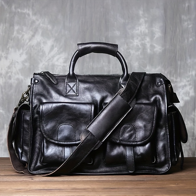 Large Capacity Genuine Leather Travel Bag for Men