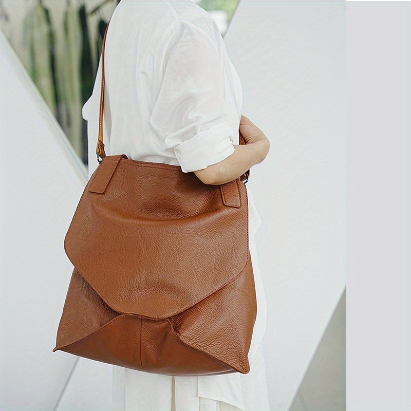 Vintage Genuine Leather Women'S Crossbody Bag - Large Capacity Adjustable Strap