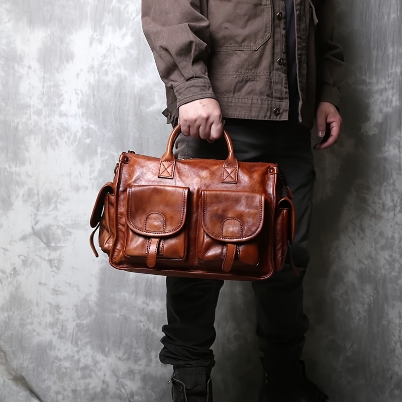 Large Capacity Genuine Leather Travel Bag for Men