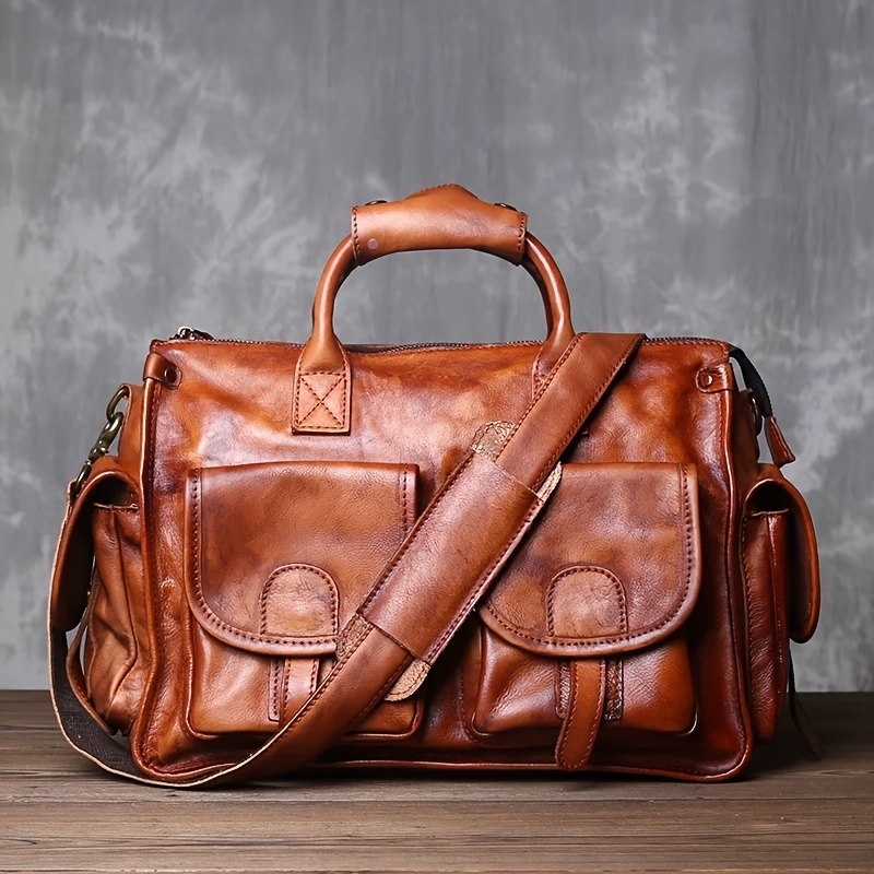 Large Capacity Genuine Leather Travel Bag for Men