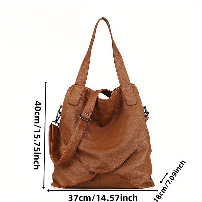 Vintage Genuine Leather Women'S Crossbody Bag - Large Capacity Adjustable Strap