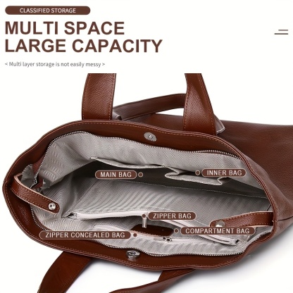 Authentic Leather Tote for Ladies - Spacious Design