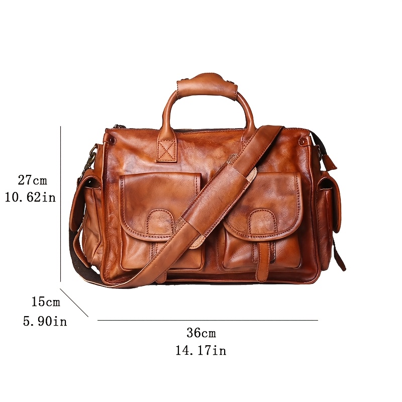Large Capacity Genuine Leather Travel Bag for Men