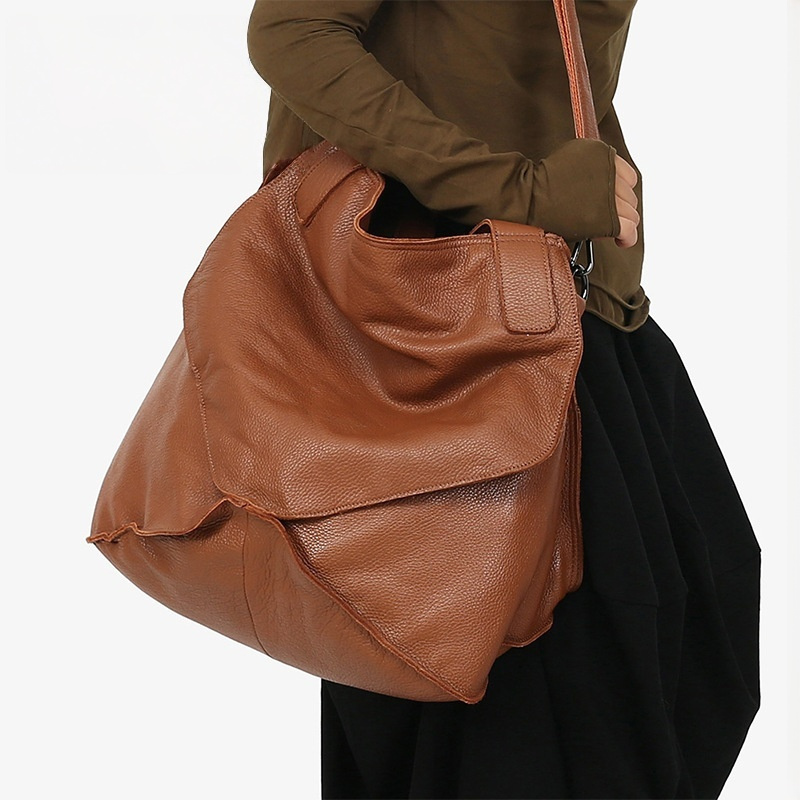 Vintage Genuine Leather Women'S Crossbody Bag - Large Capacity Adjustable Strap