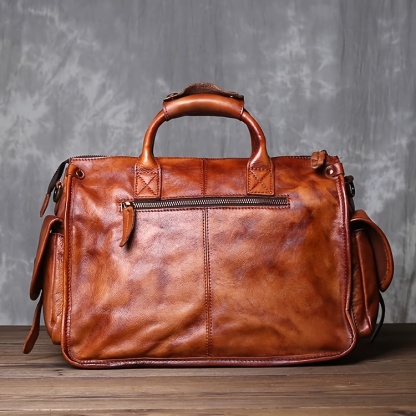 Large Capacity Genuine Leather Travel Bag for Men
