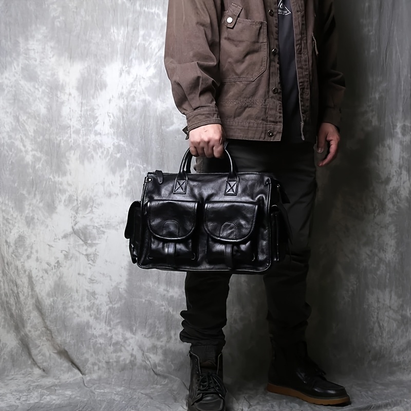 Large Capacity Genuine Leather Travel Bag for Men