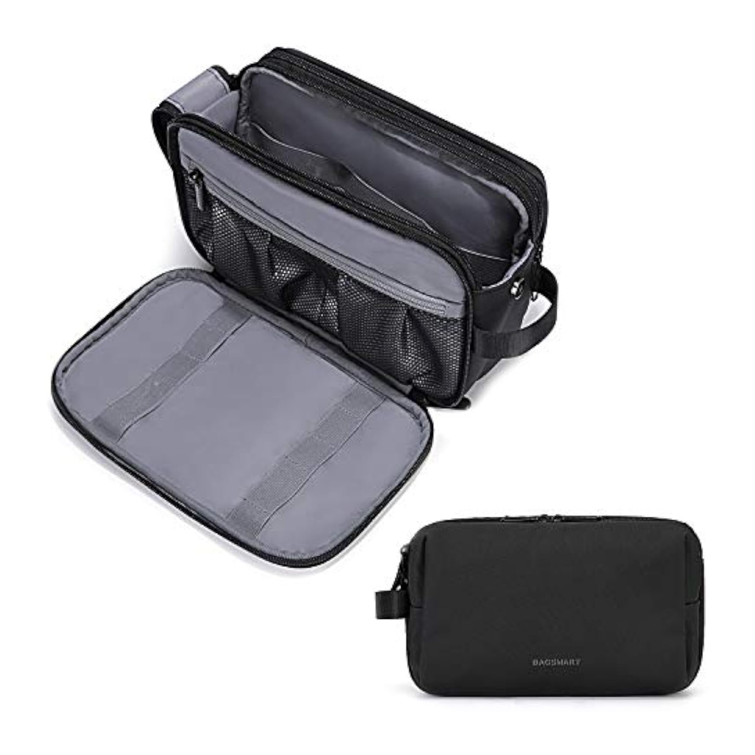 Toiletry Bag for Men, Travel Toiletry Organizer Dopp Kit Water-resistant Shaving Bag for Toiletries Accessories, Door Room Essentials, Black-medium