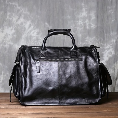 Large Capacity Genuine Leather Travel Bag for Men