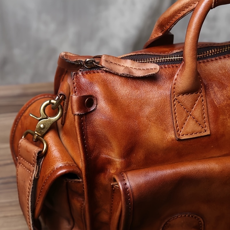 Large Capacity Genuine Leather Travel Bag for Men