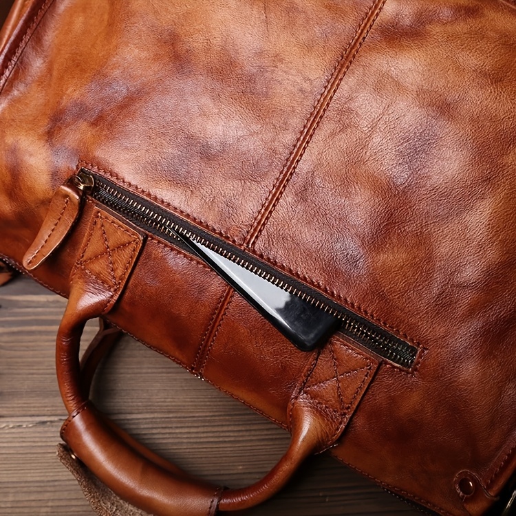 Large Capacity Genuine Leather Travel Bag for Men