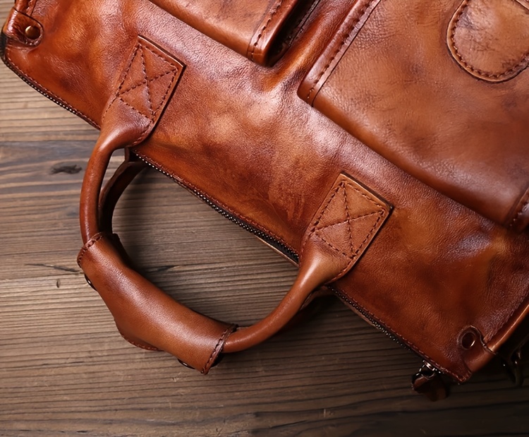 Large Capacity Genuine Leather Travel Bag for Men