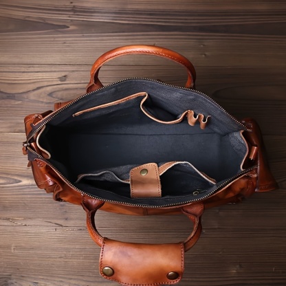 Large Capacity Genuine Leather Travel Bag for Men