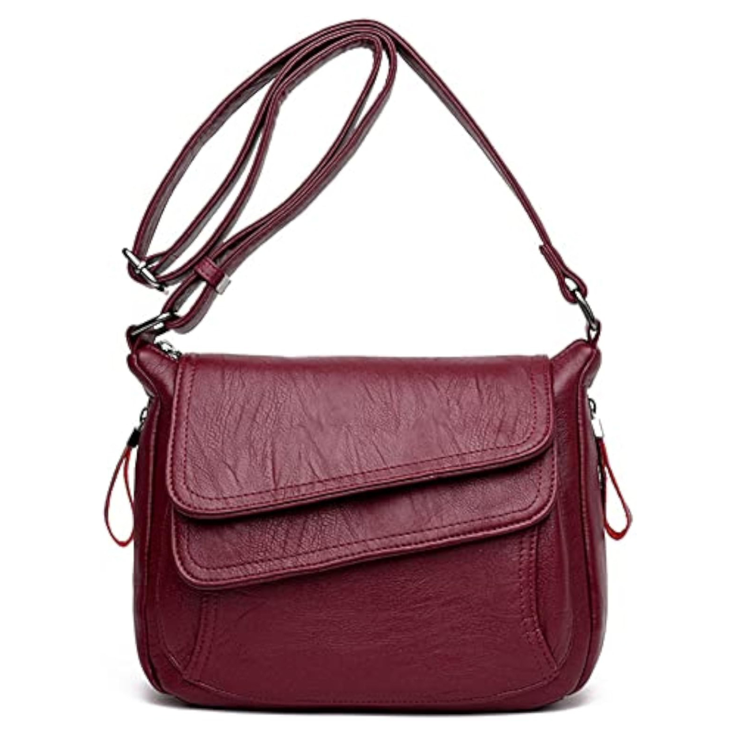 Women's Shoulder Bag Multi Pockets Crossbody Purse Leather Flapover Messenger Satchel Designer Travel Work Handbag