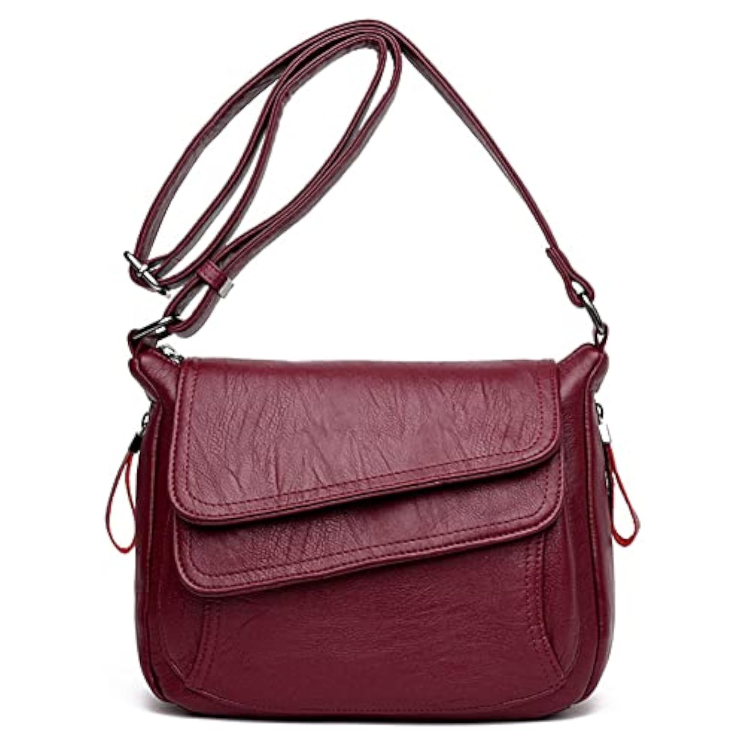 Women's Shoulder Bag Multi Pockets Crossbody Purse Leather Flapover Messenger Satchel Designer Travel Work Handbag