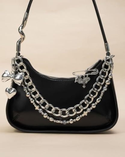 Original 4 in 1 Silver Bag Charms, Bow Bag Charm, Purse Charms, Purse Keychain, Bag Accessories Charms, Cute Purse Charms for Handbags Designer