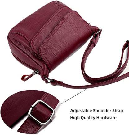 Women's Shoulder Bag Multi Pockets Crossbody Purse Leather Flapover Messenger Satchel Designer Travel Work Handbag