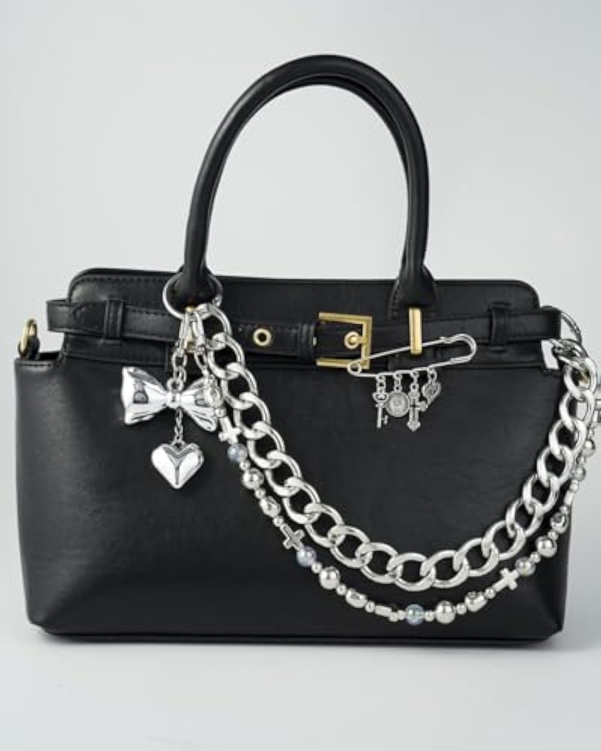 Original 4 in 1 Silver Bag Charms, Bow Bag Charm, Purse Charms, Purse Keychain, Bag Accessories Charms, Cute Purse Charms for Handbags Designer