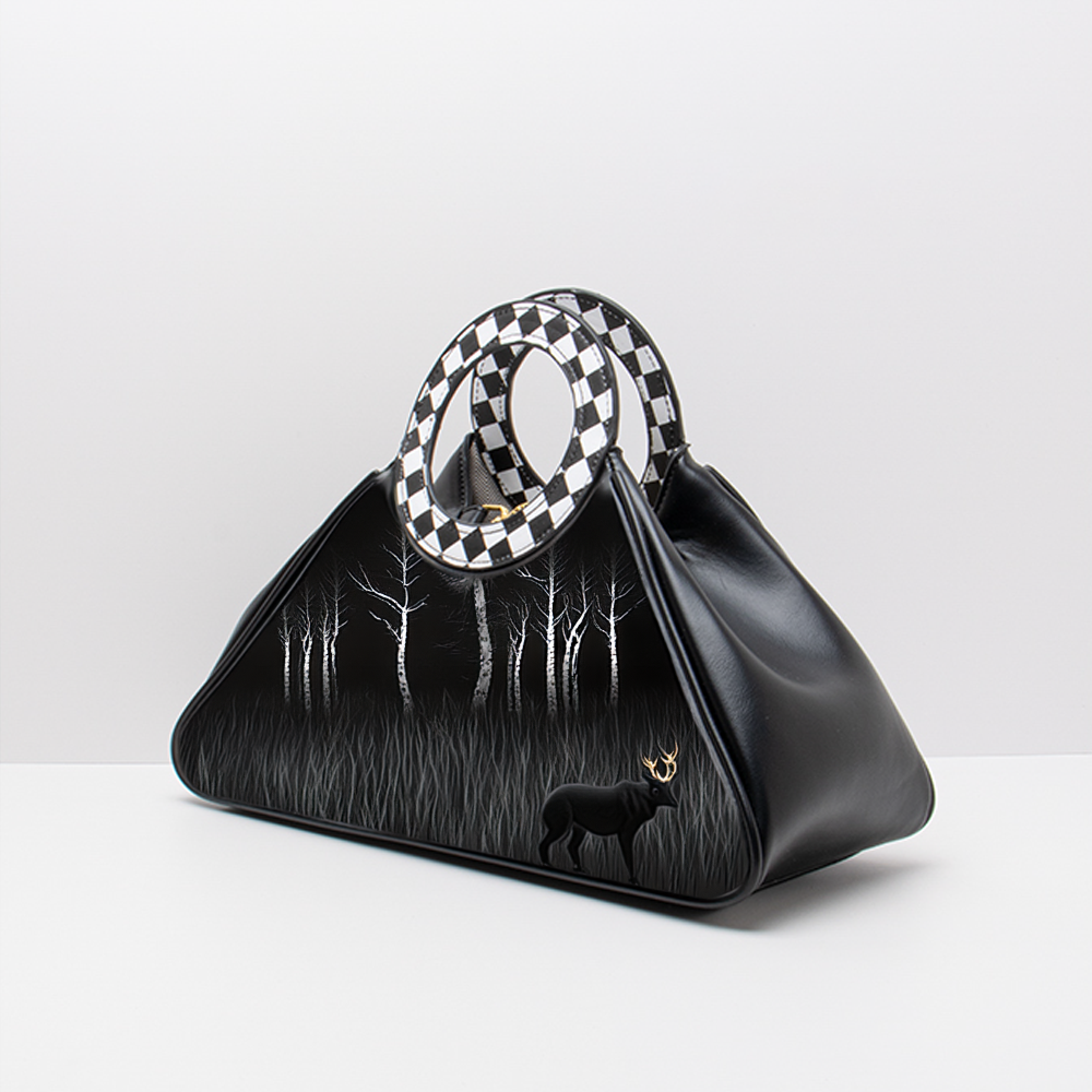Handcrafted Vintage-Inspired Black Leather Tote Bag for Women