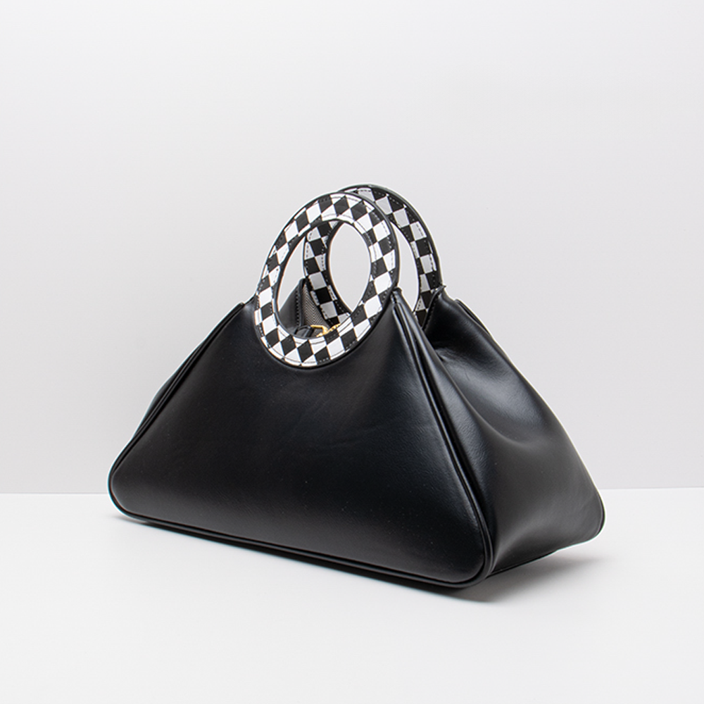 Handcrafted Vintage-Inspired Black Leather Tote Bag for Women