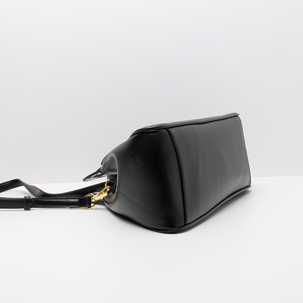 Handcrafted Vintage-Inspired Black Leather Tote Bag for Women